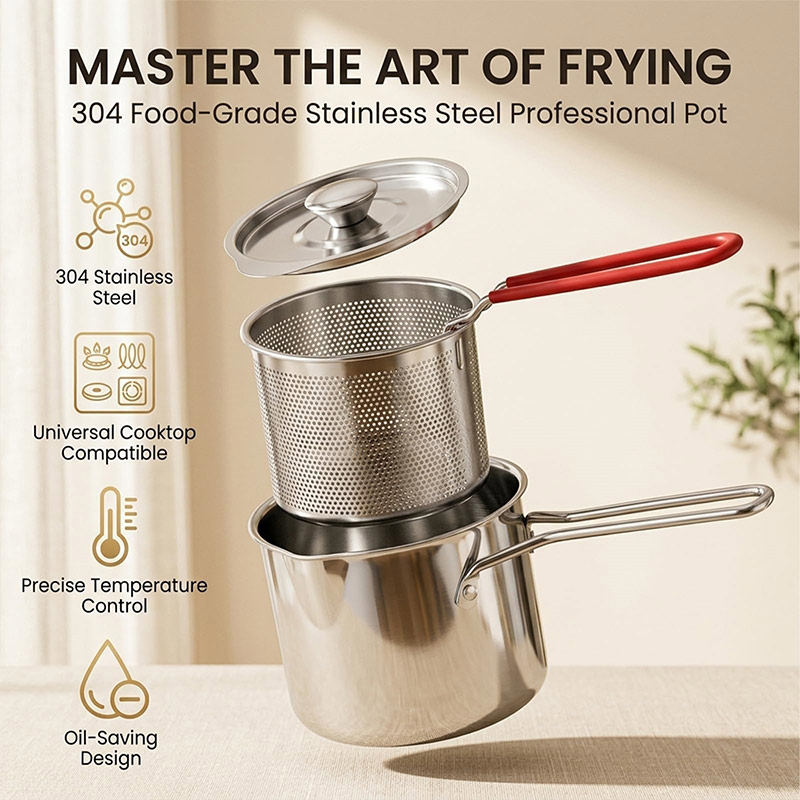 Home Cooking Oil Filter - Mini Friggitrice in Acciaio Inox 304