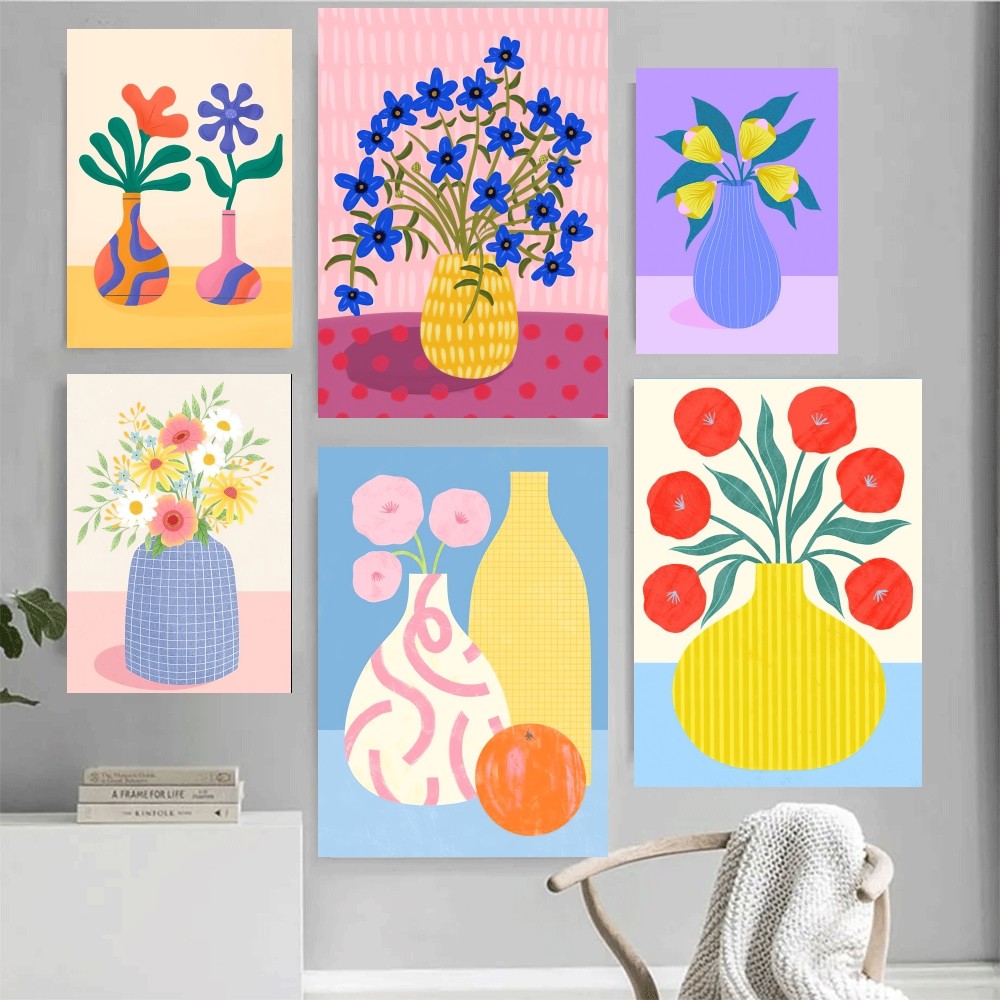 Home Cooking Oil - Poster artistico astratto con vaso, decorazione