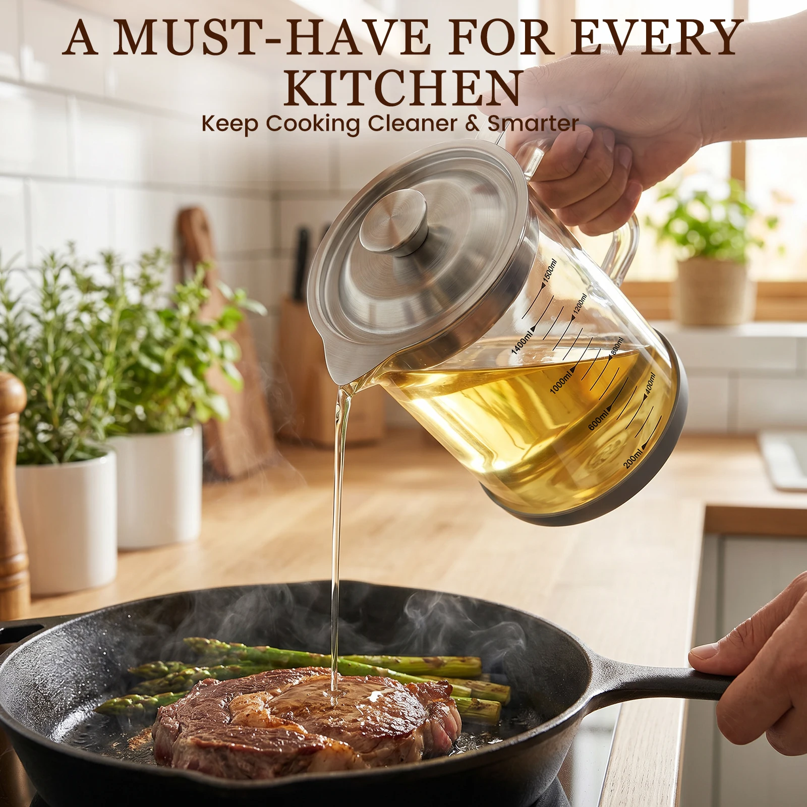Contenitore per Olio in Vetro  - Home Cooking Oil Filter recensione e prezzo